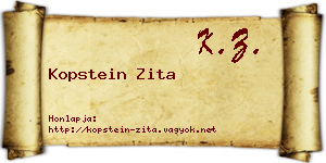 Kopstein Zita névjegykártya